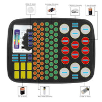 ILBT-319_BT Large-capacity, Portable, Waterproof, Shockproof and Flexible Battery Organizer Storage Case, with Tester, Internal Compartment and Containers - Instrulife