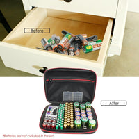 ILBT-319_BT Large-capacity, Portable, Waterproof, Shockproof and Flexible Battery Organizer Storage Case, with Tester, Internal Compartment and Containers - Instrulife