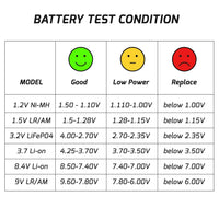 ILBT-376 Digital Battery Capacity Tester Volt Checker Load Analyzer Display Check AAA AA C D 9V 3.7V 1.5V Button Cell Household Batteries Universal Tester - Instrulife