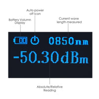 ILCT-740 OPM Optical Power Meter Digital Tester, -70 ~ 6dBm with 6 Optic Wave Length, Portable Fiber Optic Cable Tester with FC converter for FC/SC/ST - Instrulife