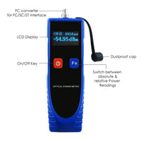 ILCT-740 OPM Optical Power Meter Digital Tester, -70 ~ 6dBm with 6 Optic Wave Length, Portable Fiber Optic Cable Tester with FC converter for FC/SC/ST - Instrulife