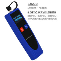 ILCT-740 OPM Optical Power Meter Digital Tester, -70 ~ 6dBm with 6 Optic Wave Length, Portable Fiber Optic Cable Tester with FC converter for FC/SC/ST - Instrulife