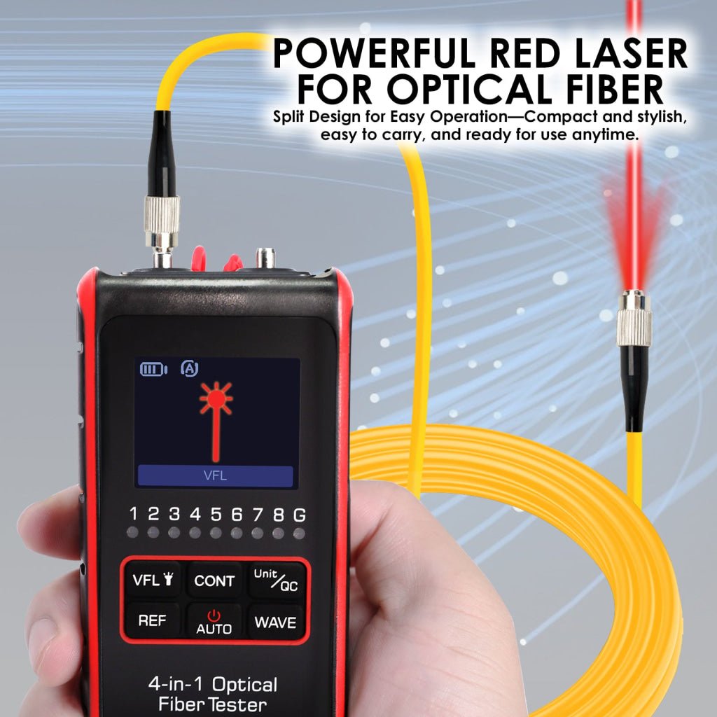 ILCT-430 Fiber Optic Power Meter VFL REF FC SC ST Visual Fault Locator HD Colored LCD Display Fiber Optical Cable Tester Network Tools - Instrulife