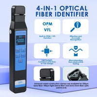 ILFI-449 Optical Fiber Identifier 800～1700nm Wavelength with Visual Fault Locator (VFL) and Optical Power Module Function Active Live Optical Network Testing Colored Screen Display Power Meter Tool - Instrulife