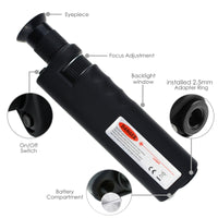 ILFM-108 Handheld 400x Fiber Optical Microscope Inspection White LED Illumination CE Approved - Instrulife