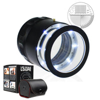 ILJL-717L Magnifier Scale Loupe 10x Magnification 8 LED Light 20mm Scale Chart & 25mm Field of View - Instrulife