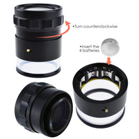 ILJL-717L Magnifier Scale Loupe 10x Magnification 8 LED Light 20mm Scale Chart & 25mm Field of View - Instrulife