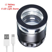 ILJL-717L Magnifier Scale Loupe 10x Magnification 8 LED Light 20mm Scale Chart & 25mm Field of View - Instrulife