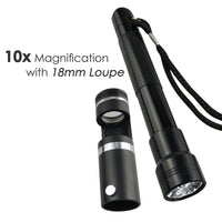 ILJL-184 10x 18mm Handheld Darkfield Loupe, with LED Flashlight Jeweller Gem Inspection Tools - Instrulife