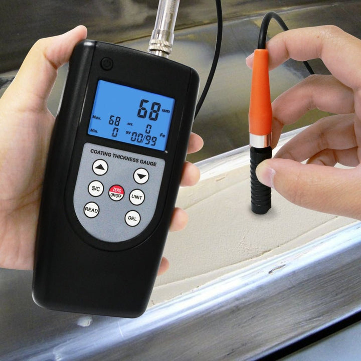 ILTM-1210B Coating Thickness Meter Gauge F & NF 99 Memories Max Min Avg, Magnetic Induction Eddy Current 0~2000μm 0~80mil Non-Magnetic Non-conductive Material Thick Measure Tester, Substrate Auto Detection - Instrulife