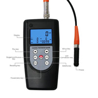 ILTM-1210B Coating Thickness Meter Gauge F & NF 99 Memories Max Min Avg, Magnetic Induction Eddy Current 0~2000μm 0~80mil Non-Magnetic Non-conductive Material Thick Measure Tester, Substrate Auto Detection - Instrulife