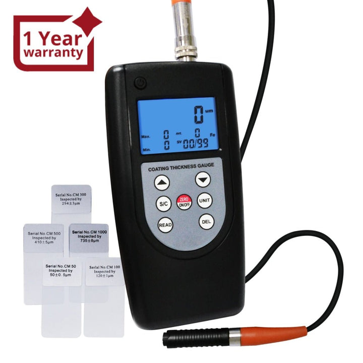 ILTM-1210B Coating Thickness Meter Gauge F & NF 99 Memories Max Min Avg, Magnetic Induction Eddy Current 0~2000μm 0~80mil Non-Magnetic Non-conductive Material Thick Measure Tester, Substrate Auto Detection - Instrulife