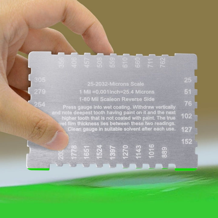 ILTM-2000 Wet Film Combs 25~2032µm Microns Micrometer / 1~80 Mil Dual Scale, Wet Paint Coating Thickness Step Notched Gauge, Rectangular Style - Instrulife