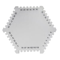 ILTM-8000 Wet Film Combs 25~3000µm Microns Micrometer / 1~118 Mil Dual Scale, Wet Paint Coating Thickness Step Notched Gauge, Hexagonal Style - Instrulife