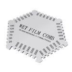 ILTM-8000 Wet Film Combs 25~3000µm Microns Micrometer / 1~118 Mil Dual Scale, Wet Paint Coating Thickness Step Notched Gauge, Hexagonal Style - Instrulife