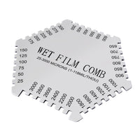 ILTM-8000 Wet Film Combs 25~3000µm Microns Micrometer / 1~118 Mil Dual Scale, Wet Paint Coating Thickness Step Notched Gauge, Hexagonal Style - Instrulife