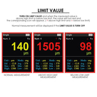 ILTM-275 Professional Thickness Meter Gauge Digital HD Colored Display Car Paint Coating Tester Data Storage Screen Rotation Rechargeable Battery Automotive Tool 0~1300um/51mil Measurement Range - Instrulife