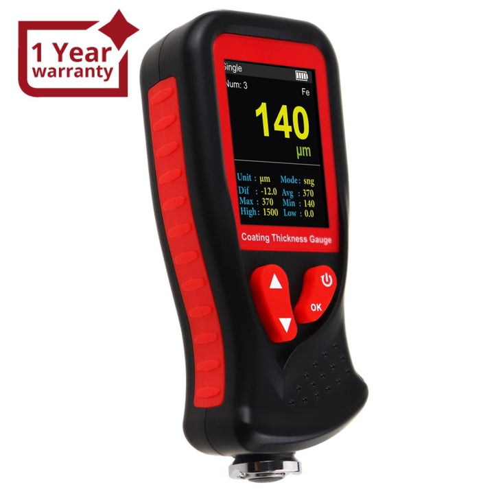 ILTM-275 Professional Thickness Meter Gauge Digital HD Colored Display Car Paint Coating Tester Data Storage Screen Rotation Rechargeable Battery Automotive Tool 0~1300um/51mil Measurement Range - Instrulife