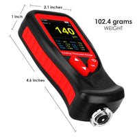 ILTM-275 Professional Thickness Meter Gauge Digital HD Colored Display Car Paint Coating Tester Data Storage Screen Rotation Rechargeable Battery Automotive Tool 0~1300um/51mil Measurement Range - Instrulife