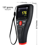 ILTM-276 Professional Thickness Meter Gauge Digital HD Colored Display Car Paint Coating Tester 0~1500um/0~59mil/0~1.5mm Measurement Range Data Storage Automatic Screen Rotation Automotive Tool - Instrulife