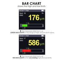 ILTM-276 Professional Thickness Meter Gauge Digital HD Colored Display Car Paint Coating Tester 0~1500um/0~59mil/0~1.5mm Measurement Range Data Storage Automatic Screen Rotation Automotive Tool - Instrulife