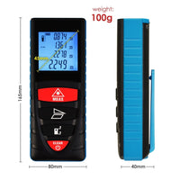 ILDM-209 40M (131ft) Digital Laser Distance Meter Measuring Device D8 Rangefinder Measure Telemetro Range Finder with Backlit LCD Screen, Single-distance/ Continuous Measurement Area Pythagorean Modes, +/- 1.5mm High Accuracy - Instrulife