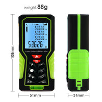 ILDM-722 Digital Laser Distance Meter 40m (131ft) Handheld Range Finder Area & Volume Measuring Tools Meter Tester with Backlight and Spirit Bubble Level, ±1mm accuracy - Instrulife