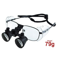 ILDL-768 2.5x Magnification Dental Loupes, Galilean Style Titanium Frame, Dental Surgical Medical Binocular, 100mm Field of View + 90mm Depth of Field +420mm Working Distance, Flip-Up Function Flexible Optical Glass Loupe Dentistry - Instrulife