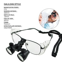ILDL-769 3.5x Magnification Dental Loupes, Galilean Style Titanium Frame, Dental Surgical Medical Binocular, 60mm Field of View + 55mm Depth of Field +420mm Working Distance, Flip-Up Function Flexible Optical Glass Loupe Dentistry - Instrulife