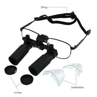 ILDL-770 6.0x Magnification Dental Loupes, Prismatic Keplerian Style Titanium Frame, Dental Surgical Medical Binocular 45mm Field of View + 25mm Depth of Field + 420mm Working Distance, Flip-Up Flexible Optical Glass Loupe Dentistry - Instrulife