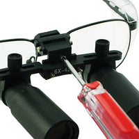 ILDL-770 6.0x Magnification Dental Loupes, Prismatic Keplerian Style Titanium Frame, Dental Surgical Medical Binocular 45mm Field of View + 25mm Depth of Field + 420mm Working Distance, Flip-Up Flexible Optical Glass Loupe Dentistry - Instrulife