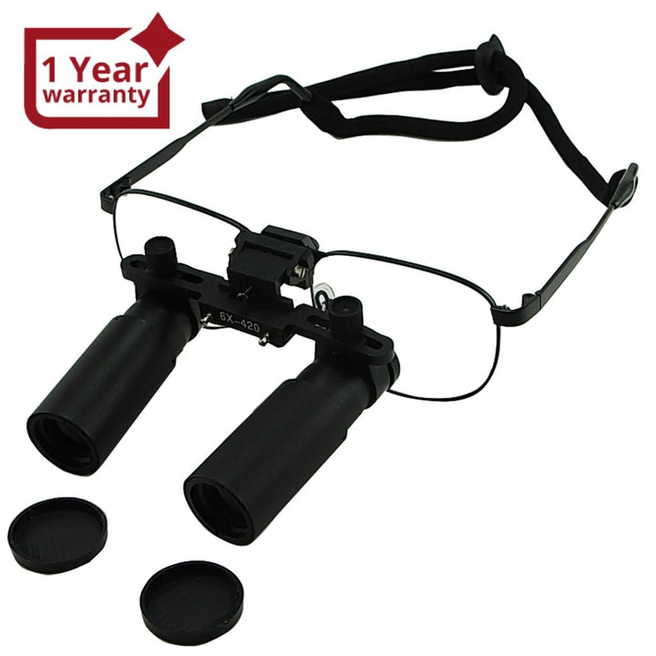 ILDL-770 6.0x Magnification Dental Loupes, Prismatic Keplerian Style Titanium Frame, Dental Surgical Medical Binocular 45mm Field of View + 25mm Depth of Field + 420mm Working Distance, Flip-Up Flexible Optical Glass Loupe Dentistry - Instrulife
