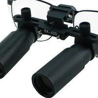 ILDL-770 6.0x Magnification Dental Loupes, Prismatic Keplerian Style Titanium Frame, Dental Surgical Medical Binocular 45mm Field of View + 25mm Depth of Field + 420mm Working Distance, Flip-Up Flexible Optical Glass Loupe Dentistry - Instrulife