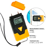 ILMM-811 3-in-1 Digital 2 Pin Wood Building Hard Material Moisture Meter Temperature °C / °F Measure - Instrulife
