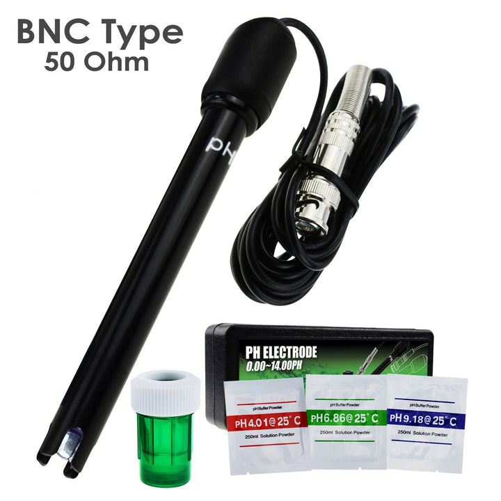 ILWQ-87 0-14 pH Electrode Probe BNC Connector, 300cm Cable for PH Meter Monitor Controller Test Sensor, Replacement Kit for Aquarium Hydroponics Plant Pool Spa - Instrulife