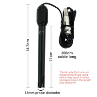 ILWQ-87 0-14 pH Electrode Probe BNC Connector, 300cm Cable for PH Meter Monitor Controller Test Sensor, Replacement Kit for Aquarium Hydroponics Plant Pool Spa - Instrulife
