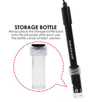 ILWQ-312 High Accuracy pH Electrode with Calibration Powder, 0-14 pH Probe with BNC Connector & 300cm Cable for Wide Application - Instrulife