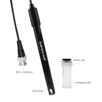 ILWQ-312 High Accuracy pH Electrode with Calibration Powder, 0-14 pH Probe with BNC Connector & 300cm Cable for Wide Application - Instrulife