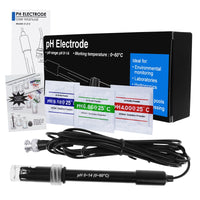ILWQ-312 High Accuracy pH Electrode with Calibration Powder, 0-14 pH Probe with BNC Connector & 300cm Cable for Wide Application - Instrulife