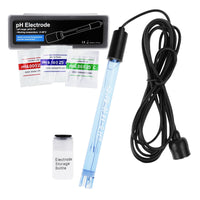 ILWQ-313 Accurate & Fast Combination pH Electrode w/ Long BNC Connector Cable & Calibration Powder, 0~14 pH Measurement Range for Sea Water and Acid Rain - Instrulife
