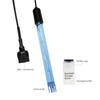 ILWQ-313 Accurate & Fast Combination pH Electrode w/ Long BNC Connector Cable & Calibration Powder, 0~14 pH Measurement Range for Sea Water and Acid Rain - Instrulife