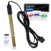 ILWQ-314 Replacement pH Electrode with Calibration Powder, 0-14 pH Highly Accurate Probe with BNC Connector & 200cm Cable for Continuous Liquid Measurement - Instrulife