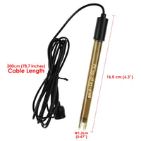 ILWQ-314 Replacement pH Electrode with Calibration Powder, 0-14 pH Highly Accurate Probe with BNC Connector & 200cm Cable for Continuous Liquid Measurement - Instrulife