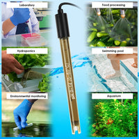 ILWQ-314 Replacement pH Electrode with Calibration Powder, 0-14 pH Highly Accurate Probe with BNC Connector & 200cm Cable for Continuous Liquid Measurement - Instrulife
