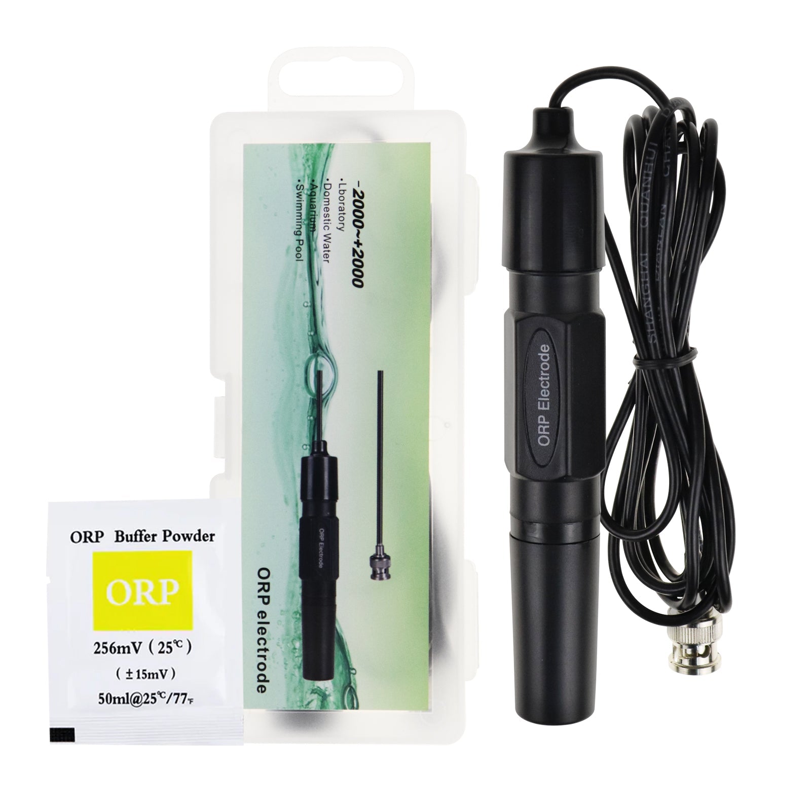 ILOP-366 Replaceable ORP REDOX Electrode 50 OHM BNC Type Connector for ORP Meter Tester Monitor Controller -2000~2000mV Measure with 200cm Long Cable - Instrulife