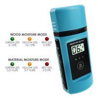 ILMM-1015 Digital Wood & Building Material Moisture Meter Tester w/ LED Indicator, Sawn Timber Cardboard Paper Mortar Concrete Plaster Environment Temperature, for Woodworking Woodworker Handcrafter - Instrulife