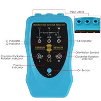ILPS-1035 Phase Sequence and Motor Rotation Conveyors Pump Tester Meter Tool 120~460VAC - Instrulife