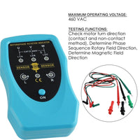 ILPS-1035 Phase Sequence and Motor Rotation Conveyors Pump Tester Meter Tool 120~460VAC - Instrulife