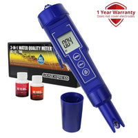 ILWQ-126 3-in-1 Digital EC / CF / TDS Meter Combo Water Quality Tester IP65 Waterproof Conductivity with ATC Aquarium, Hydroponic, Laboratories, Environmental Monitoring Test Tool Kit - Instrulife