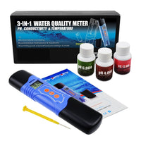 ILWQ-226 -in-1 Conductivity EC & pH & Temperature Meter Multi-parameter Tester Digital Pen ATC, Water Quality Test Analyze Calibration Kit, 0.01mS/cm Resolution, Aquarium Hydroponics Tank Pool Lab Spa - Instrulife